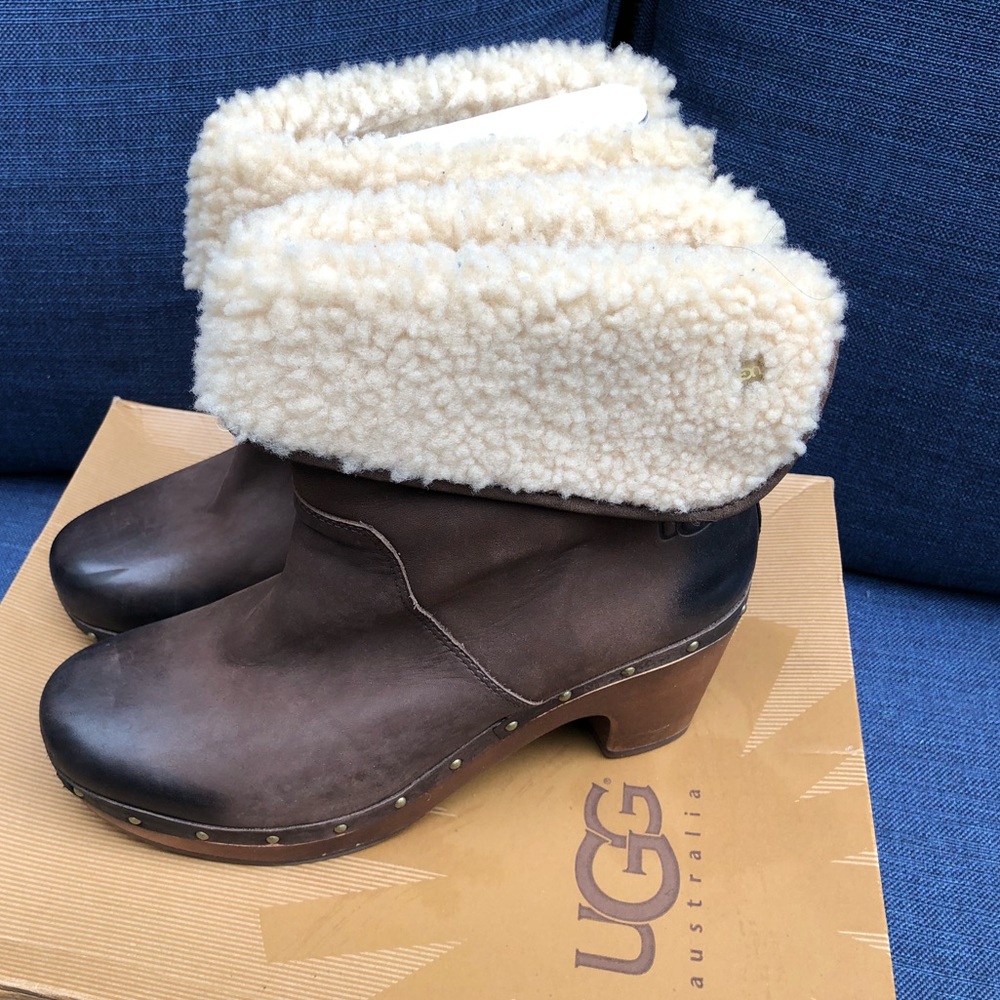 Ugg Leather Sherpa Clog Platform Boot - image 2